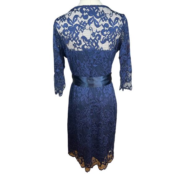 Alie Street Lila Dress‎ Dark Blue Lace Stretch Size 4 Made In London $255 - Picture 3 of 7
